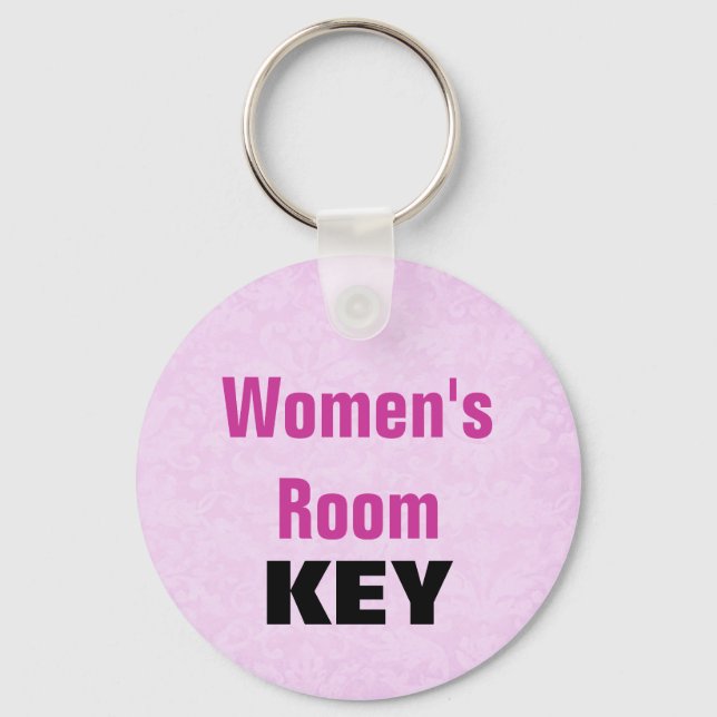 Womens Room Keychain - Pink and Black (Front)