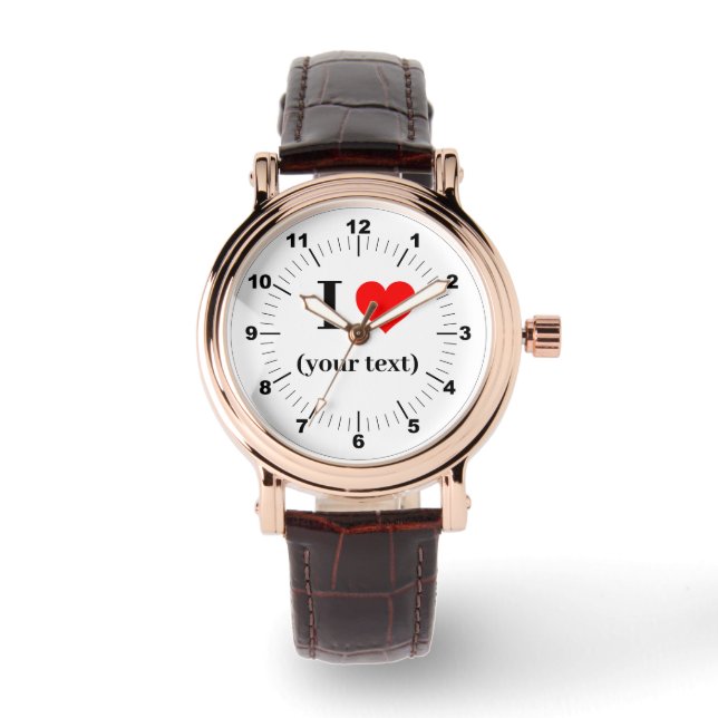 Women's Rose Gold vintage- Custom I Heart Watch (Front)