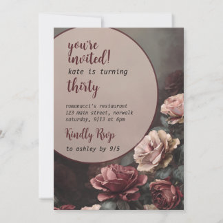 Women's Roses Floral Birthday Party Invitation