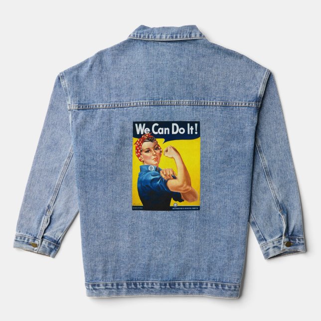 Women's Rosy the Riveter T Shirt - We Can Do It Denim Jacket (Back)