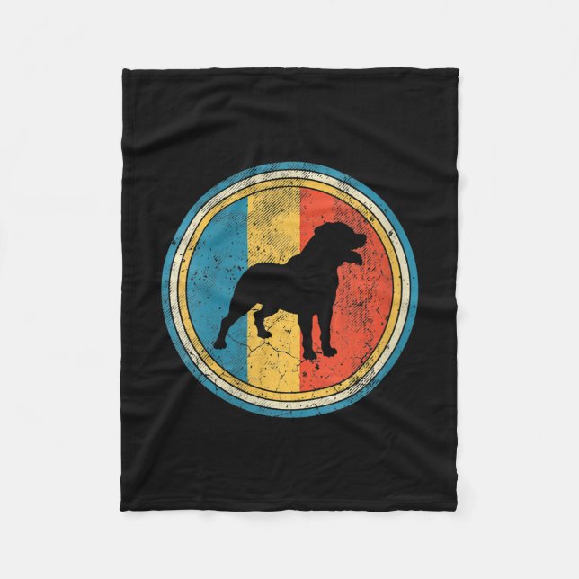 Womens  Rottweiler Dog Lover Distressed Fleece Blanket (Front)