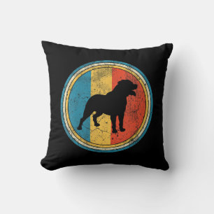 Womens Rottweiler Dog Lover Distressed Throw Pillow