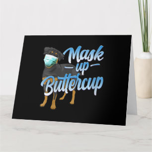 Womens Rottweiler Dog with Mask - Mask up Buttercu Card
