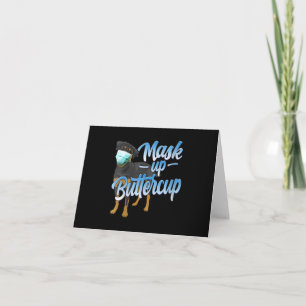 Womens Rottweiler Dog with Mask - Mask up Buttercu Note Card