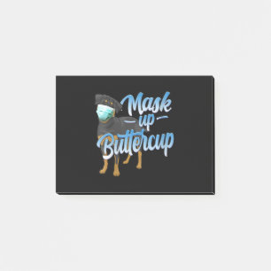 Womens Rottweiler Dog with Mask - Mask up Buttercu Post-it Notes