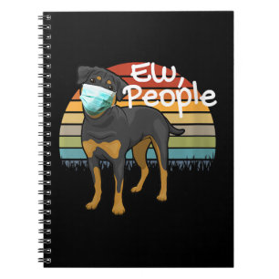 Womens Rottweiler Puppy with Mask - Ew People - Notebook