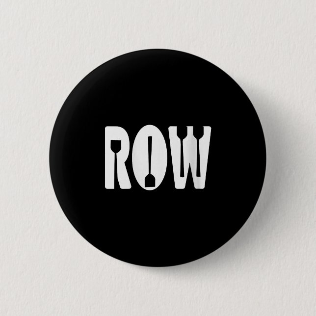 Womens Rowing Paddle Minimalist Crew Team Enthusia 2 Inch Round Button (Front)