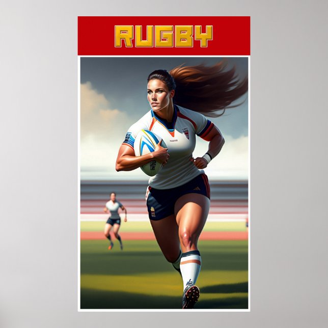 Women's Rugby Art Poster (Front)