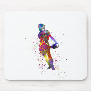 Women's rugby in watercolor mouse pad