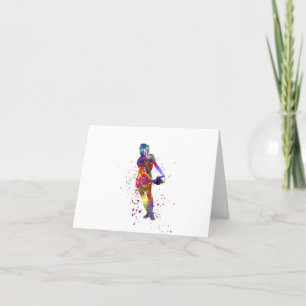Women's rugby in watercolor thank you card