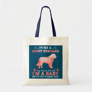 Womens Saint Bernard Mom Funny Saint Bernard Dog Tote Bag
