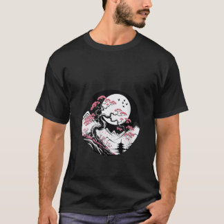 Womens Sakura japanese cherry blossom nd moon japa T-Shirt