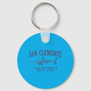 Womens San Clemente California Vintage Shark Keychain