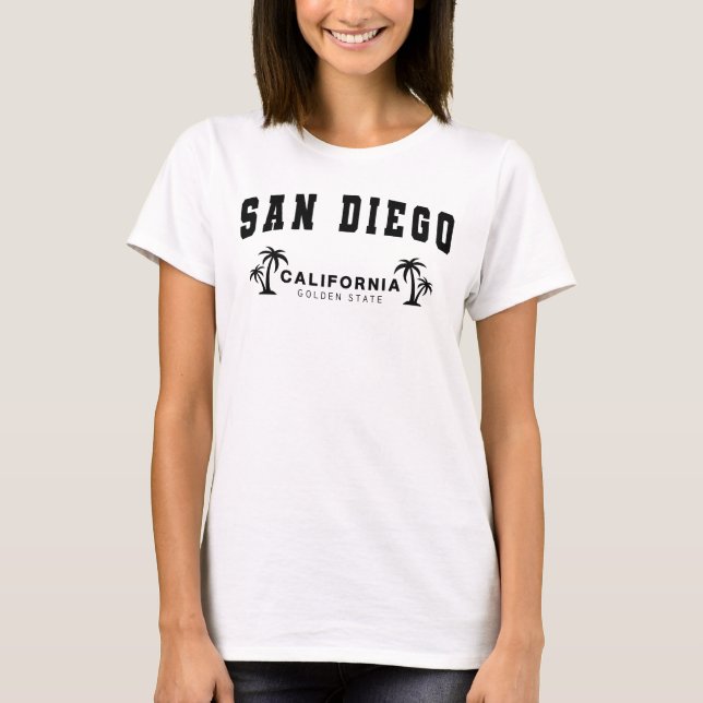 Women's San Diego, California, Golden State T-Shirt (Front)