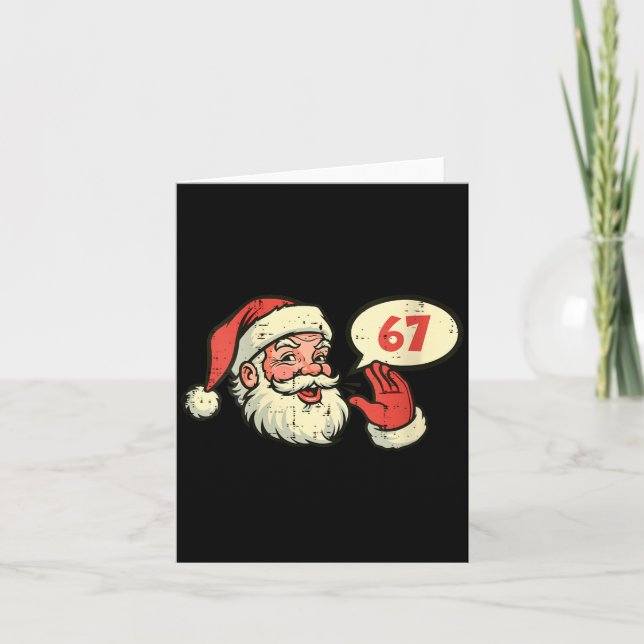 Womens Santa 67 Meme 6 7 Christmas Six Seven Men W Card (Front)