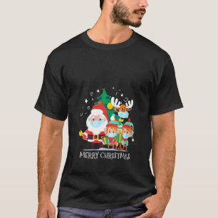 Womens Santa And Elves Wearing Mask  Quarantine Ch T-Shirt
