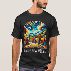 Womens Santa Fe New Mexico - Expressionism Art - V T-Shirt
