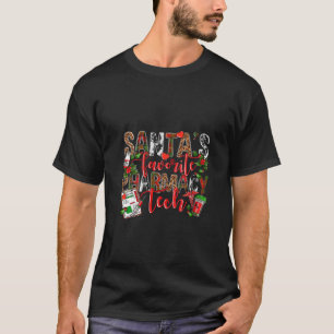 Womens Santa s Favourite Pharmacy Tech Western Leo T-Shirt