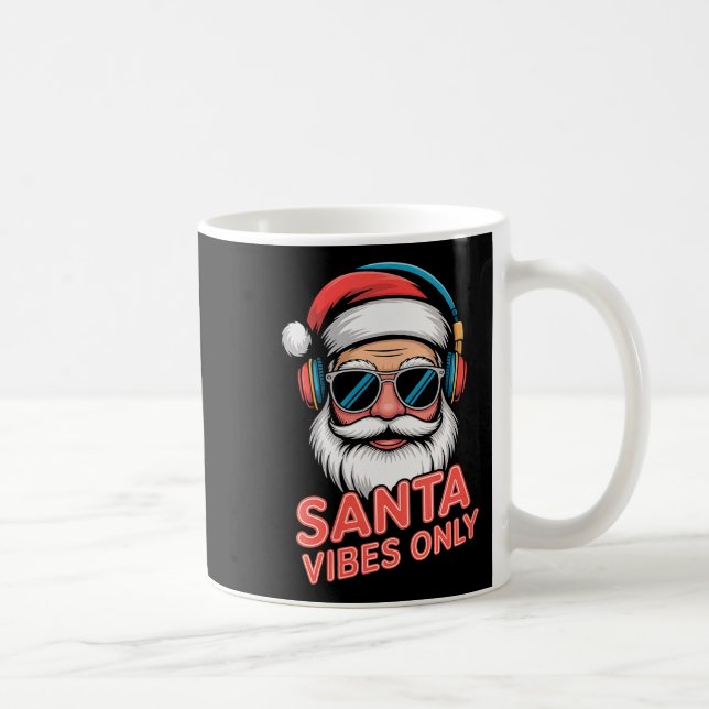 Womens Santa Vibes Only Funny P Culture Christmas  Coffee Mug (Right)