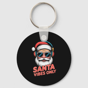 Womens Santa Vibes Only Funny P Culture Christmas Keychain
