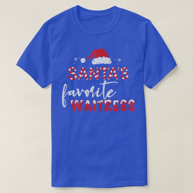 Womens Santas Favourite Waitress  T-Shirt (Design Front)