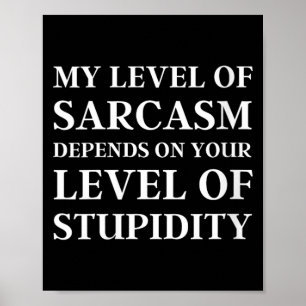 Womens Sarcastic Humour Level Of Sarcasm Funny Poster