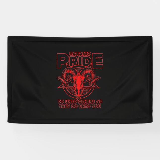 Womens Satanic Pride Satanism Pagan Goat Satan Banner (Horizontal)
