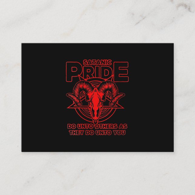 Womens Satanic Pride Satanism Pagan Goat Satan Business Card (Front)