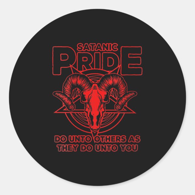 Womens Satanic Pride Satanism Pagan Goat Satan Classic Round Sticker (Front)