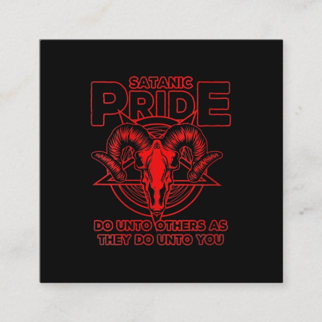 Womens Satanic Pride Satanism Pagan Goat Satan Square Business Card (Front)