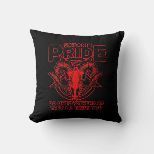 Womens Satanic Pride Satanism Pagan Goat Satan Throw Pillow