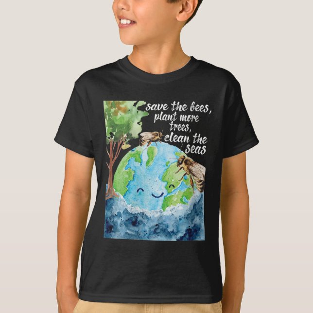 Womens Save The Bees - Environmental Protection T-Shirt (Front)