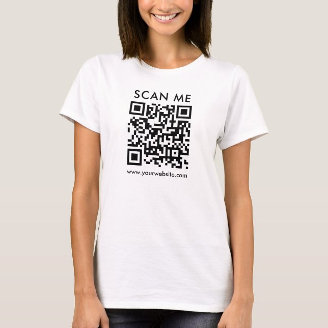 Womens Scan Me QR Code Front & Back Print T-Shirt (Front)
