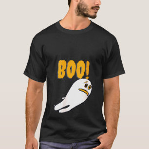Womens Scardy Ghost Boo Halloween Fun Easy Costume T-Shirt