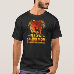 Womens Scary Costume For Dog Mama Crazy Saluki Mom T-Shirt