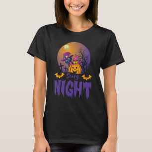 Womens Scary Halloween heart scary graveyard T-Shirt