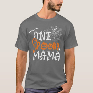 Womens Scary Halloween heart spooky mama  T-Shirt