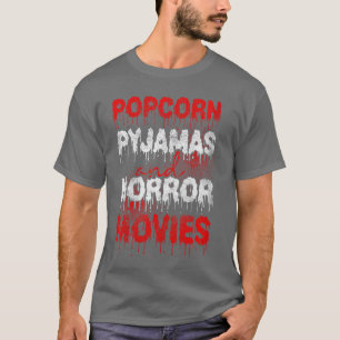 Womens Scary Horror Movie Blood Popcorn Pajamas An T-Shirt