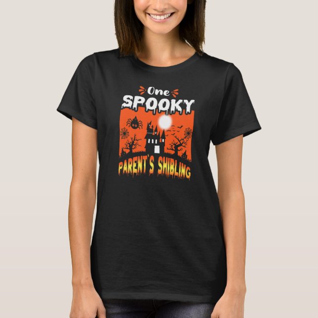 Womens Scary Spooky Halloween Haunted Castle Night T-Shirt (Front)