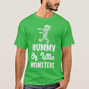 Womens Scary spooky Halloween mom mummy of little T-Shirt