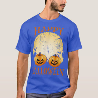 Womens Scary spooky Halloween moon haunted castle  T-Shirt