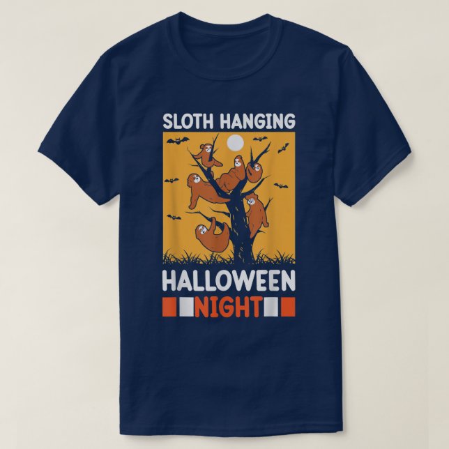 Womens Scary spooky sloth hanging halloween night  T-Shirt (Design Front)