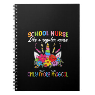 Womens School Nurse Unicorn Magical Back To School Notebook