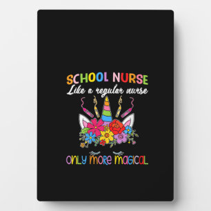 Womens School Nurse Unicorn Magical Back To School Plaque