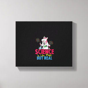 Womens Science Is Like Magic But Real - Unicorn Sc Canvas Print