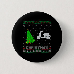 Womens Scooters Xmas Tree Lighting Ugly Christmas 2 Inch Round Button