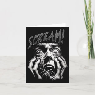 Womens Scream Horror Face Sder Terror Creepy Arach Card