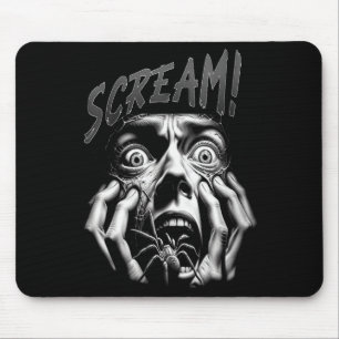 Womens Scream Horror Face Sder Terror Creepy Arach Mouse Pad