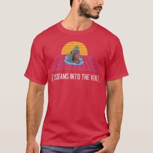 Womens Screaming Into The Void Shark Stressed Funn T-Shirt