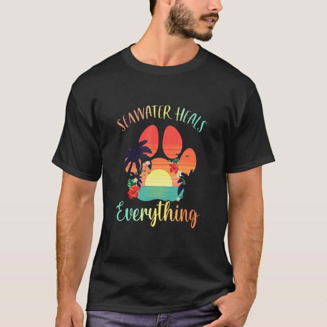 Womens Seawater Heals Everything  Beach T-Shirt (Front)